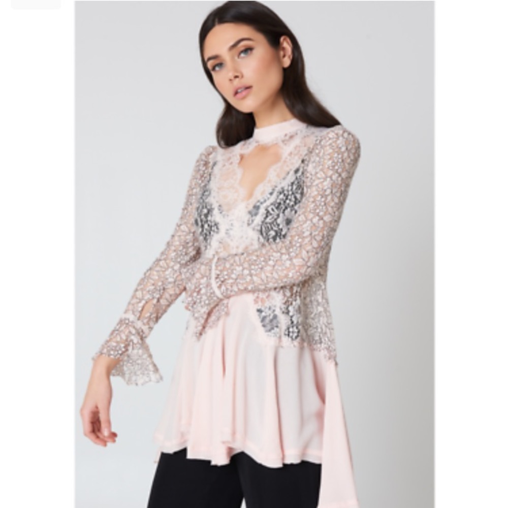 NWOT Free People Secret Origins Lace Tunic